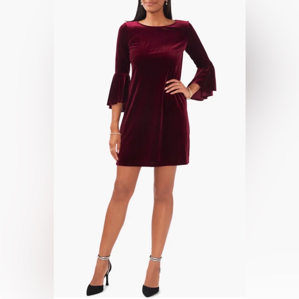 Tommy Hilfiger Velvet Bell Sleeve Dress